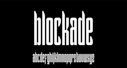 blockade, unique urban concdensed font	

