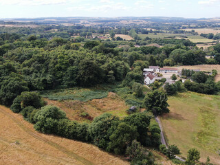 Aerial view of a rolling landscape during a heatwave