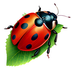 Ladybug on transparent background, Generative AI