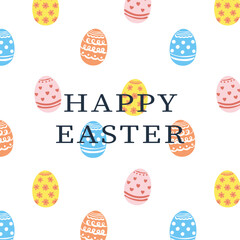 Happy Easter card. Cute easter egg. Vector illustration for card, banner, invitation, social media post, poster, mobile apps, advertising.