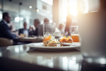 A business lunch meeting, bokeh Generative AI