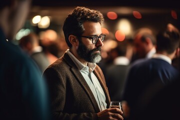 A networking event,Non-existent person in generative AI digital illustration, bokeh Generative AI