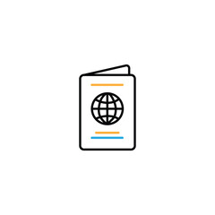 international passport icon vector illustration