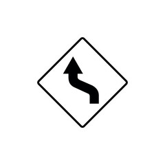 Black and White Color Traffic Sign Street Sign Icon Vector Template