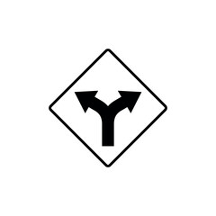 Black and White Color Traffic Sign Street Sign Icon Vector Template