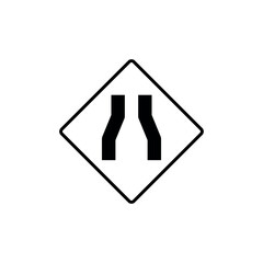 Black and White Color Traffic Sign Street Sign Icon Vector Template