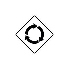 Black and White Color Traffic Sign Street Sign Icon Vector Template