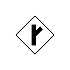 Black and White Color Traffic Sign Street Sign Icon Vector Template