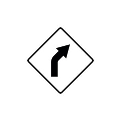 Black and White Color Traffic Sign Street Sign Icon Vector Template