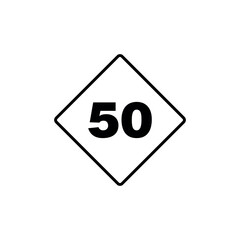 Black and White Color Traffic Sign Street Sign Icon Vector Template