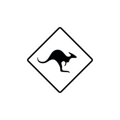 Black and White Color Traffic Sign Street Sign Icon Vector Template