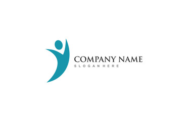 People community logo element with isolated illustration for identity template