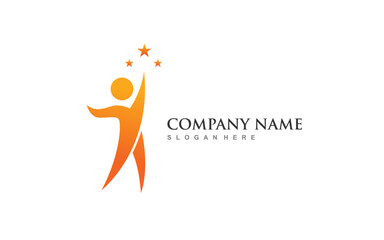 People community logo element with isolated illustration for identity template