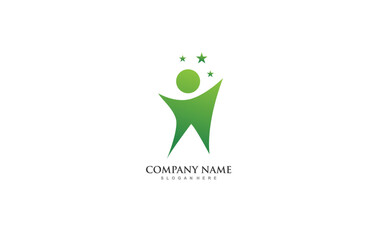 Fototapeta na wymiar People community logo element with isolated illustration for identity template