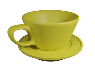 Monday Coffee Cup 3D rendering