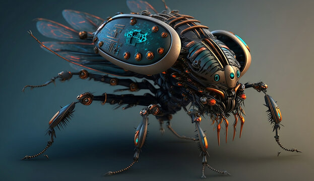 bug cyborg as malware (created with Generative AI)