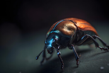 Beetle in nature. Generative AI