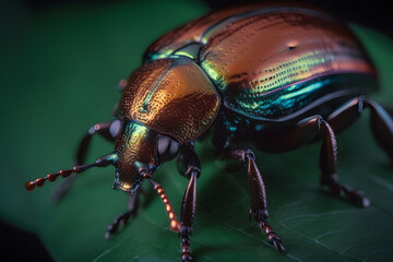 Beetle in nature. Generative AI