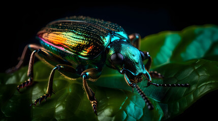 Fototapeta premium Beetle in nature. Generative AI