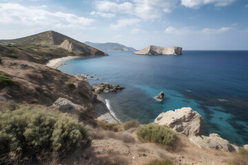 Fototapeta na wymiar coast of Greece,ai generative