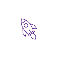 rocket line icon vector for web site