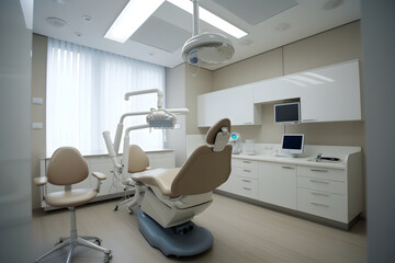 dental chair in hospital room,ai generative