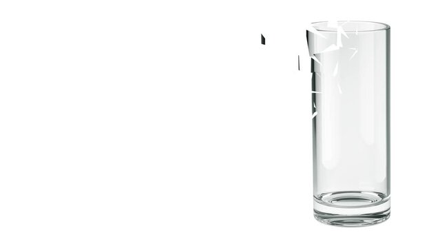 Broken glass isolated on white background. 3D Illustration.