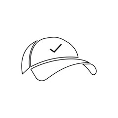 baseball cap vector icon. Cap sign. Hat symbol. baseball cap simple logo black on white.
