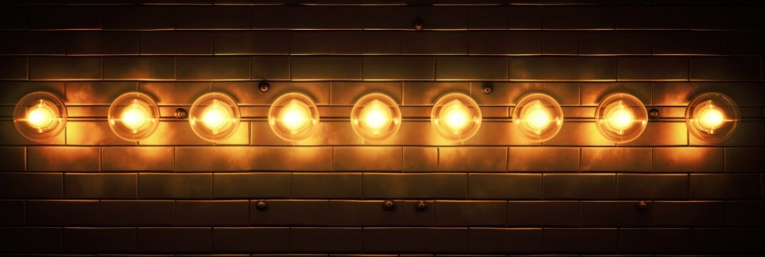 Abstract backgrounds of light. Old Style theater marquee lamp. Retro banner with blow. Generate AI. High quality photo