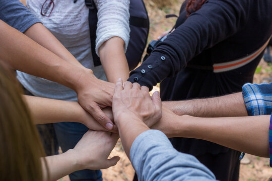 Hands were a collaboration concept of teamwork