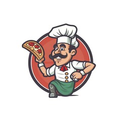 chef with pizza logo, , Generative AI