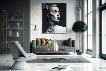 Modern living room, luxury, Generative AI