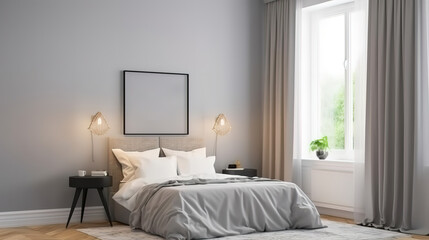 3d render of a bedroom. Generative Ai