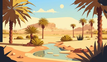 Obraz na płótnie Canvas desert oasis africa ai generated