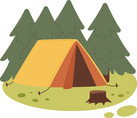 Camping Forest With Tent