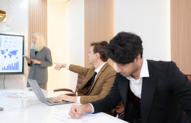 Group of young businessmen in international companies, Meeting to conclude a new responsible project.