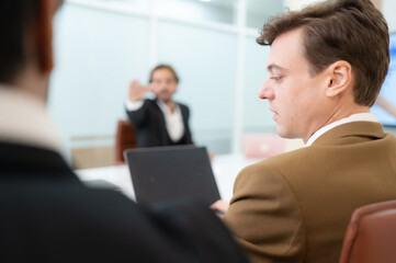 Group of young businessmen in international companies, Meeting to conclude a new responsible project.