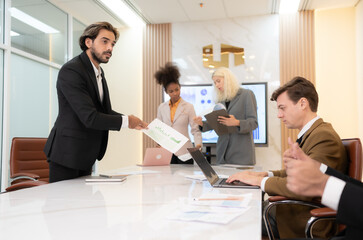 Group of young businessmen in international companies, Meeting to conclude a new responsible project.