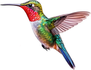 hummingbird isolated on white background - obrazy, fototapety, plakaty