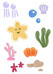 Under the beach cute elements 