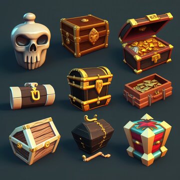 golden game treasure chest ai generated