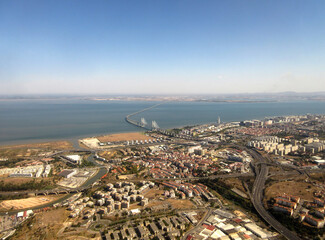 Portugal Aerial View of City and Ocean