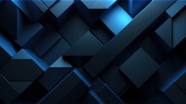 Dark blue abstract background for design, gemoetric shapes