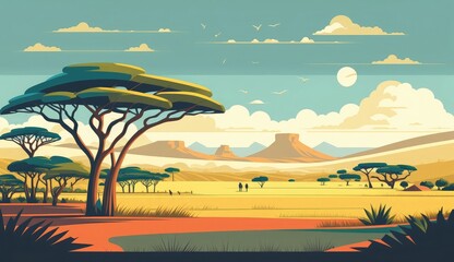 african savannah landscape ai generated