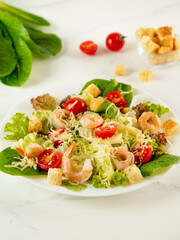 Caesar salad with shrimps
