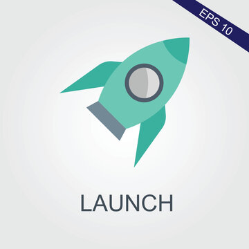 Campaign Launch Vector Icon, Rocket Symbol. Modern, Simple Flat Vector Illustration For Web Site Or Mobile App