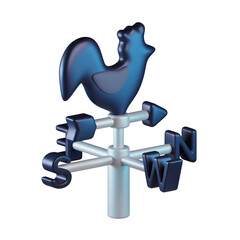 Rooftop Weather Vane 3D Icon