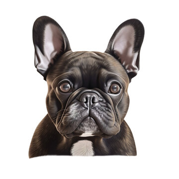 illustration of a French Bulldog on transparent background