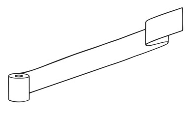 Unwound roll of toilet paper with place for text. Illustration on transparent background