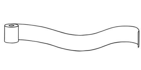 Unwound roll of toilet paper with place for text. Illustration on transparent background